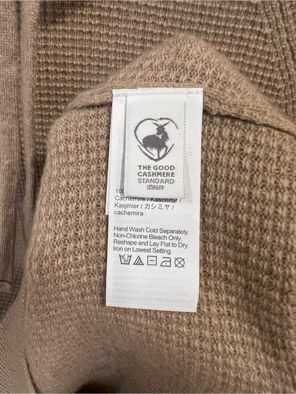 J. Crew Cashmere Waffle Knit Hooded Sweater Heather Sand Size XS NWT Cozy Lounge
